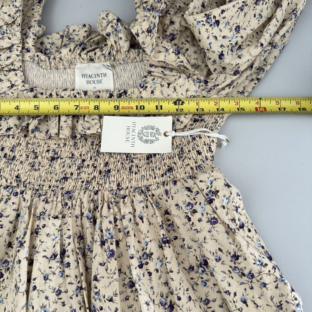 Tuckernuck Hyacinth House Floral Mini Dress Extra Small Womens Cottagecore New - Picture 3 of 11